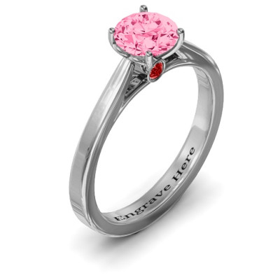 Royal Tulip Ring with Bezel Collar Stone - The Name Jewellery™