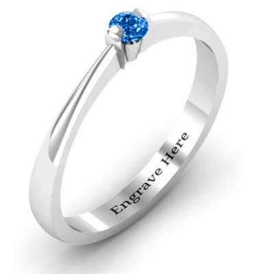 Semi Bezel Set Solitaire Ring - The Name Jewellery™