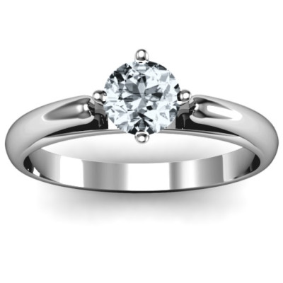 Ski Tip Solitaire Round Ring - The Name Jewellery™
