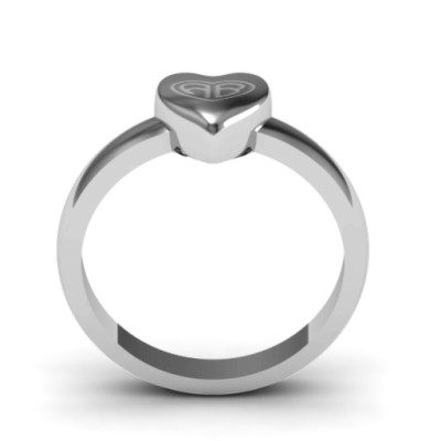 Small Engraved Monogram Heart Ring - The Name Jewellery™