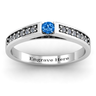 Solitaire Bridge Ring with Shoulder Accents - The Name Jewellery™