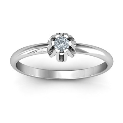 Solitaire Gemstone Ring in a Scalloped Setting - The Name Jewellery™