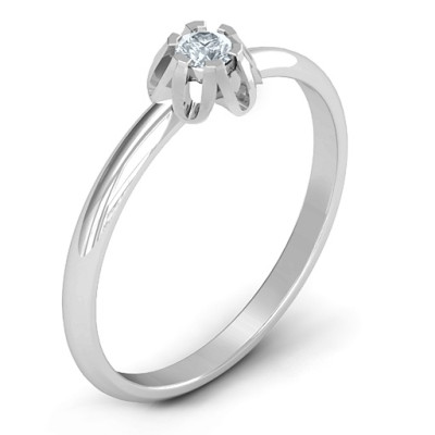 Solitaire Gemstone Ring in a Scalloped Setting - The Name Jewellery™