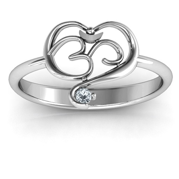 Spiritual Heart Om Ring - The Name Jewellery™
