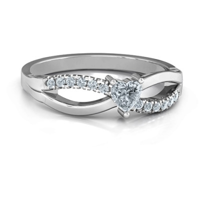 Split Shank Heart Promise Ring - The Name Jewellery™