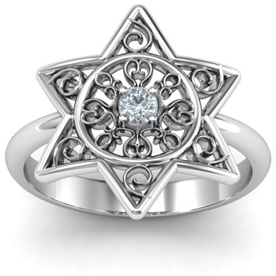 Star of David with Filigree Ring - The Name Jewellery™