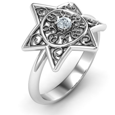 Star of David with Filigree Ring - The Name Jewellery™