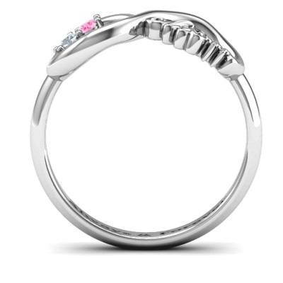 Sterling Silver 2-10 Stone Nana Infinity Ring - The Name Jewellery™