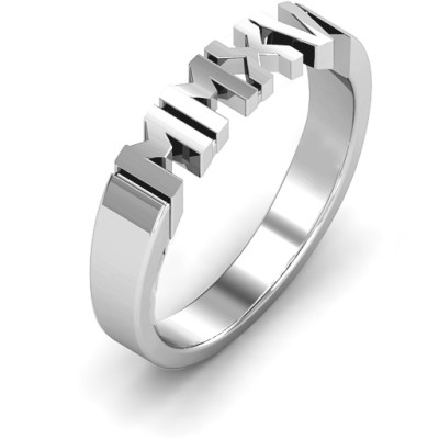 Sterling Silver 2015 Roman Numeral Graduation Ring - The Name Jewellery™