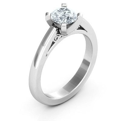 Sterling Silver Adoration Solitaire Ring - The Name Jewellery™