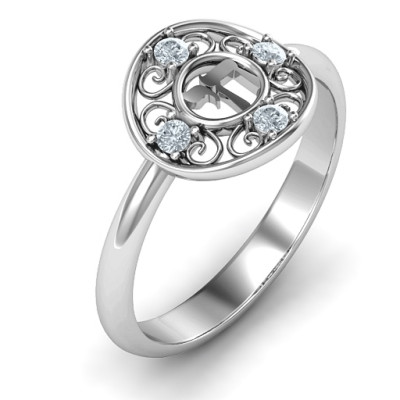 Sterling Silver Chai Filigree Ring - The Name Jewellery™