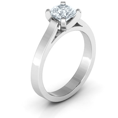 Sterling Silver Classic Solitaire Ring - The Name Jewellery™