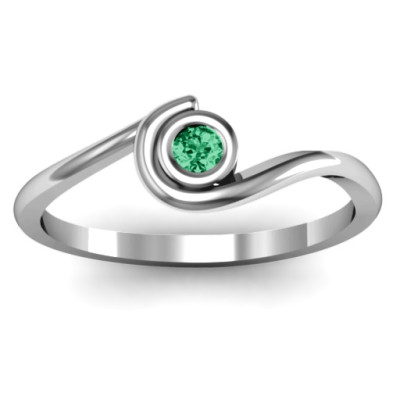 Sterling Silver Curved Bezel Ring - The Name Jewellery™