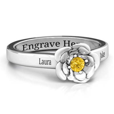 Sterling Silver Flourish Rose Ring - The Name Jewellery™