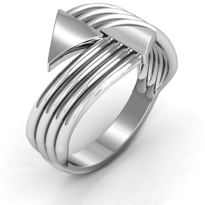 Sterling Silver Geometric Arrows and Triangles Bypass Ring - The Name Jewellery™