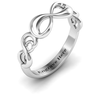 Sterling Silver Groovy Infinity Ring - The Name Jewellery™