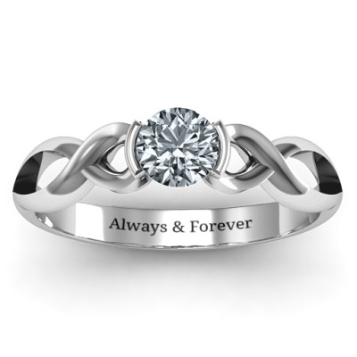 Sterling Silver Half Bezel Infinity Ring - The Name Jewellery™