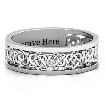 Sterling Silver Half Eternity Celtic Ring - The Name Jewellery™