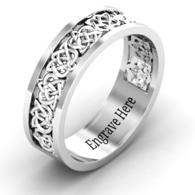 Sterling Silver Half Eternity Celtic Ring - The Name Jewellery™
