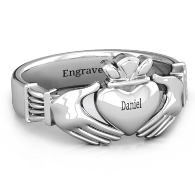 Sterling Silver Men's Classic Celtic Claddagh Ring - The Name Jewellery™