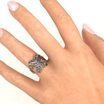 Sterling Silver Precious Butterfly Ring - The Name Jewellery™