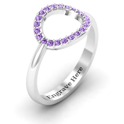 Sterling Silver Single Accented Circle Karma Ring - The Name Jewellery™