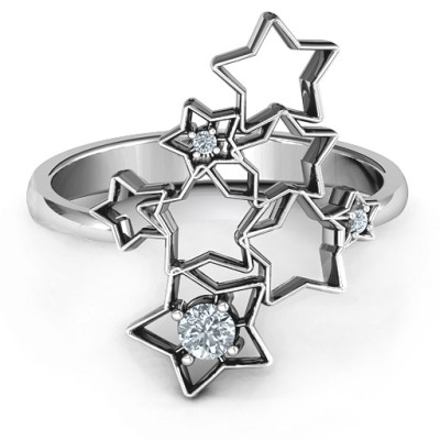Sterling Silver Sparkling Constellation Ring - The Name Jewellery™