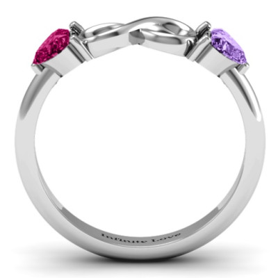 Sterling Silver Two Hearts to Infinity Ring - The Name Jewellery™