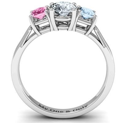 Three Stone Eternity with Princess Accents Ring - The Name Jewellery™