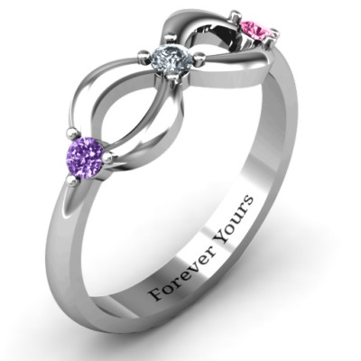 Three Stone Infinity Ring - The Name Jewellery™