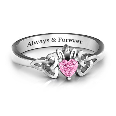 Trinity Knot Heart Crown Ring - The Name Jewellery™