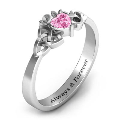 Trinity Knot Heart Crown Ring - The Name Jewellery™