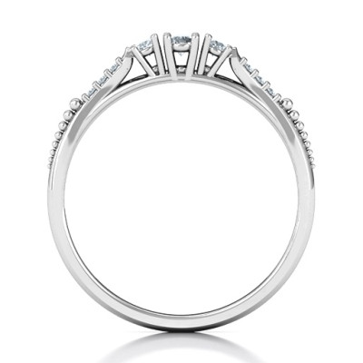 Trinity Ring on Accented Band - The Name Jewellery™
