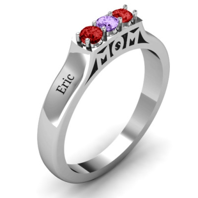 Triple Round Stone MOM Ring - The Name Jewellery™