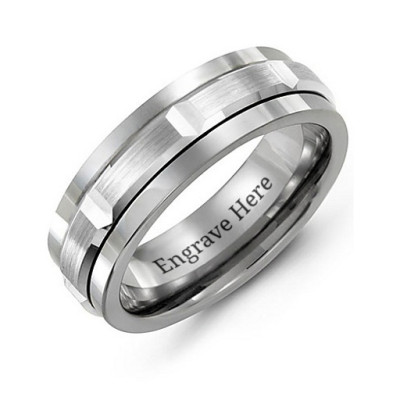 Tungsten Men's Polished Centre Tungsten Band Ring - The Name Jewellery™