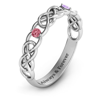 Two-Stone Interwoven Infinity Ring - The Name Jewellery™