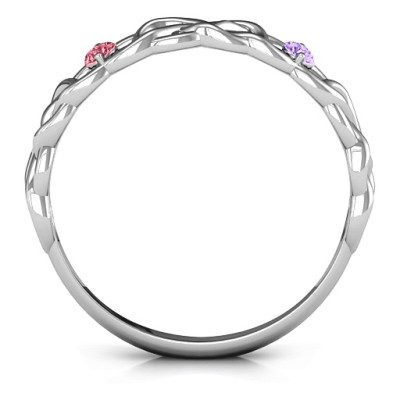 Two-Stone Interwoven Infinity Ring - The Name Jewellery™