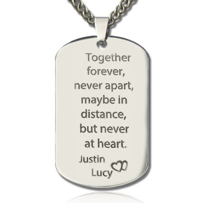 Man's Dog Tag Love Theme Name Necklace - The Name Jewellery™