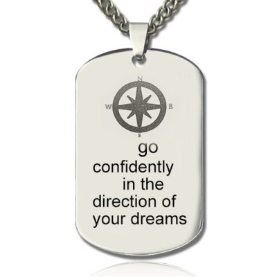Compass Man's Dog Tag Name Necklace - The Name Jewellery™