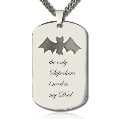 Man's Dog Tag Bat Name Necklace - The Name Jewellery™