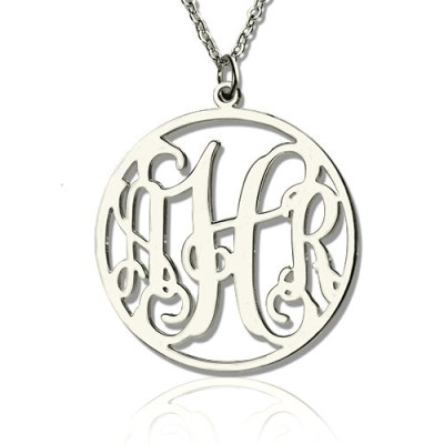 Sterling Silver Circle Monogram Necklace - The Name Jewellery™