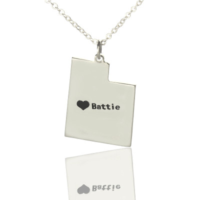 Utah State Necklaces With Heart  Name Silver - The Name Jewellery™