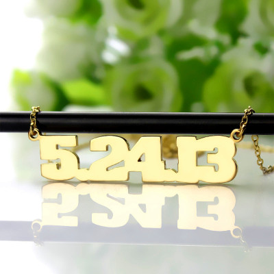 Gold Plated Silver Number Necklace - The Name Jewellery™