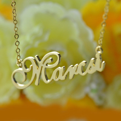 Personalised Nameplate Necklace 18ct Gold Plated - The Name Jewellery™