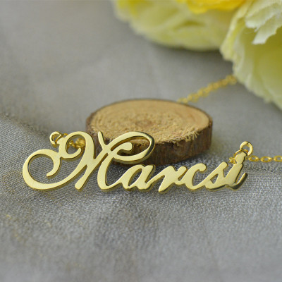 Personalised Nameplate Necklace 18ct Gold Plated - The Name Jewellery™