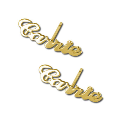 18K Gold Name Stud Earring - The Name Jewellery™