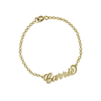18ct Gold-Plated Silver "Carrie" Name Bracelet/Anklet - The Name Jewellery™