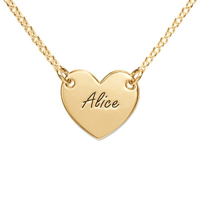 18ct Gold Plated Heart Necklace with Engraving - The Name Jewellery™