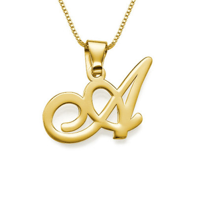 18ct Gold-Plated Initials Pendant With Any Letter - The Name Jewellery™