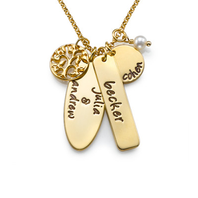 18ct Gold Plated Silver Family Tree Jewellery - The Name Jewellery™